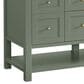James Martin Vanities Breckenridge 60" Double Bathroom Vanity in Smokey Celadon with 3 cm Victorian Silver Quartz Top and Rectangular Sinks, , large