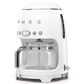 Smeg 47.34 Oz Drip Coffee Maker in White and Polished Chrome, , large