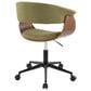 Lumisource Vintage Mod Office Chair with Green Cushion in Walnut and Black, , large