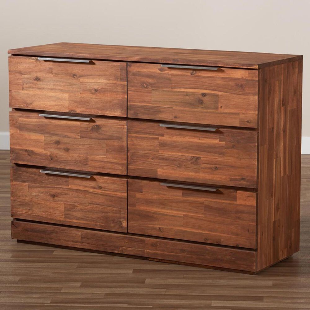 Baxton Studio Austin 6 Piece Dresser in Golden Oak, , large
