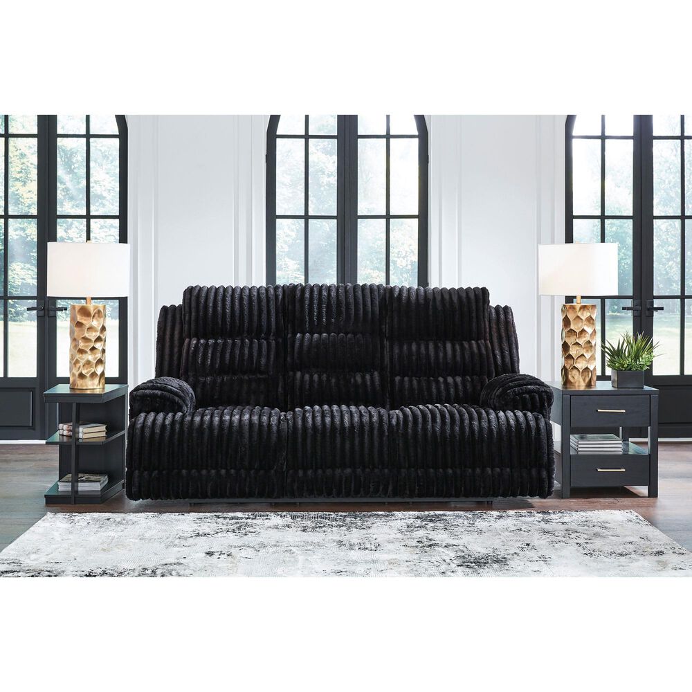 Ashley Rhines Falls Power Reclining Sofa in Onyx, , large