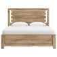 Ashley Brozmont King Panel Platform Bed in Natural Brown, , large