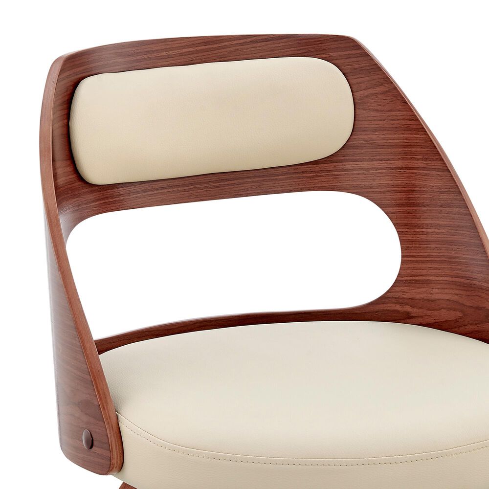 Armen Living Julius 30&quot; Swivel Barstool in Cream and Walnut, , large