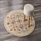 L&R Resources Sinuous Floral Oasis 4" Round Beige Area Rug, , large