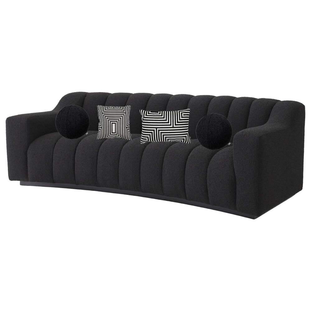 Eichholtz Kelly S Stationary Sofa with Pillows in Boucle Black, Black and White, , large