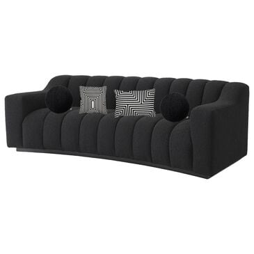 Eichholtz Kelly S Stationary Sofa with Pillows in Boucle Black, Black and White, , large
