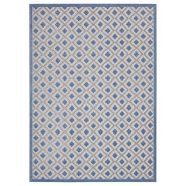 Nourison Aloha ALH26 9"6" x 13" Blue and Grey Indoor/Outdoor Area Rug, , large