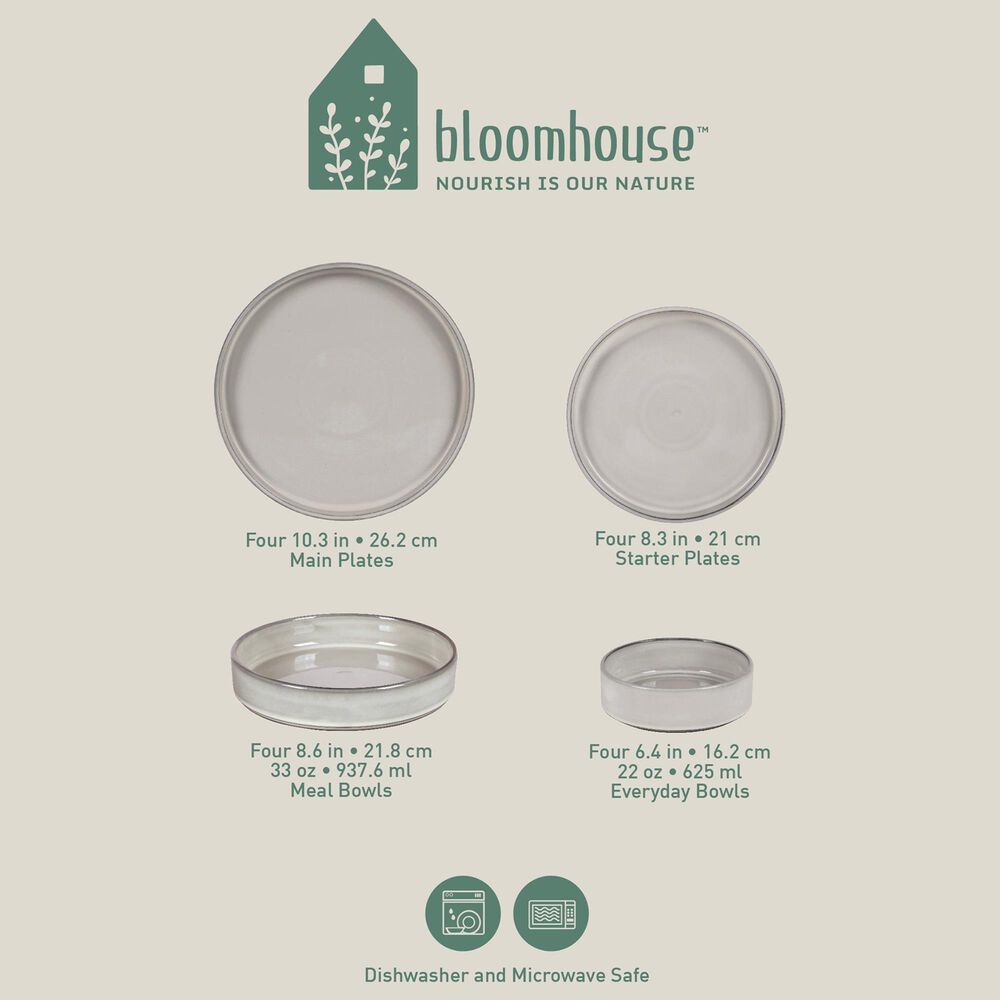 Gibson Homewares Bloomhouse Santorini Mist 16-Piece Dinnerware Set in Moonstone White, , large