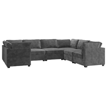 HOMLUX 7-Piece U-Shaped Mod Sectional in Gray, , large
