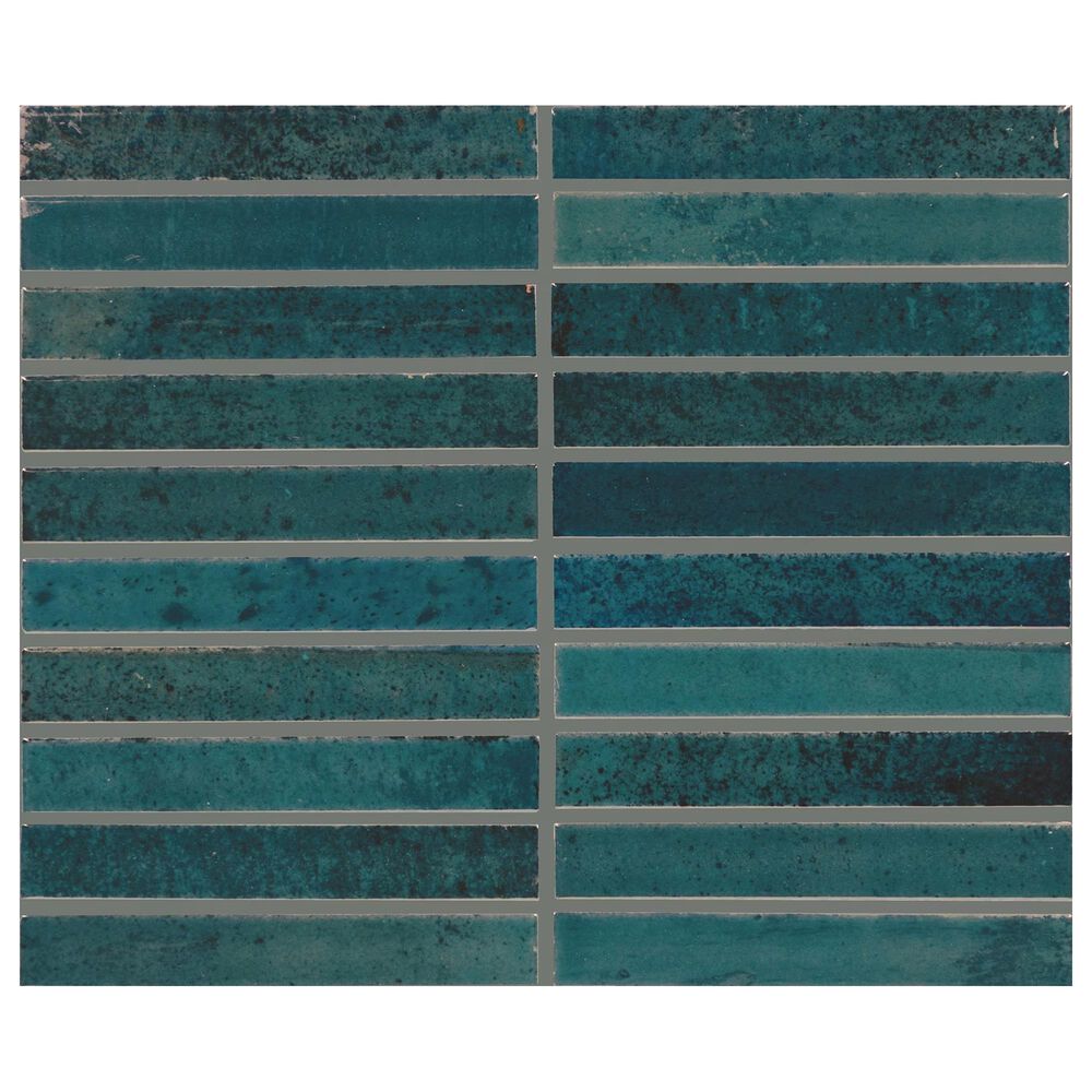 Dal-Tile Miramo Horizon 1" x 6" Straight Joint on 11.5" x 9.75" Ceramic Mosaic Sheet, , large