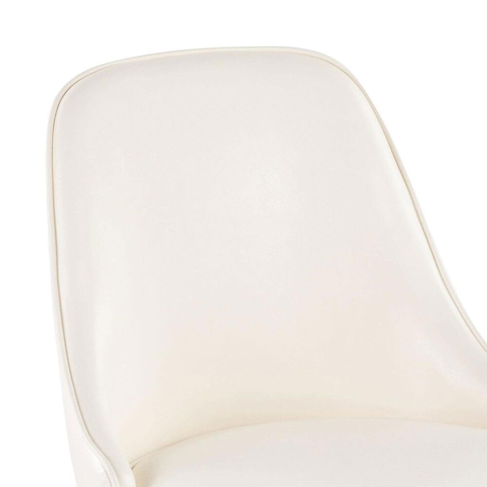 LumiSource Marcel Side Chair with White Faux Leather Cushion in Gold (Set of 2), , large