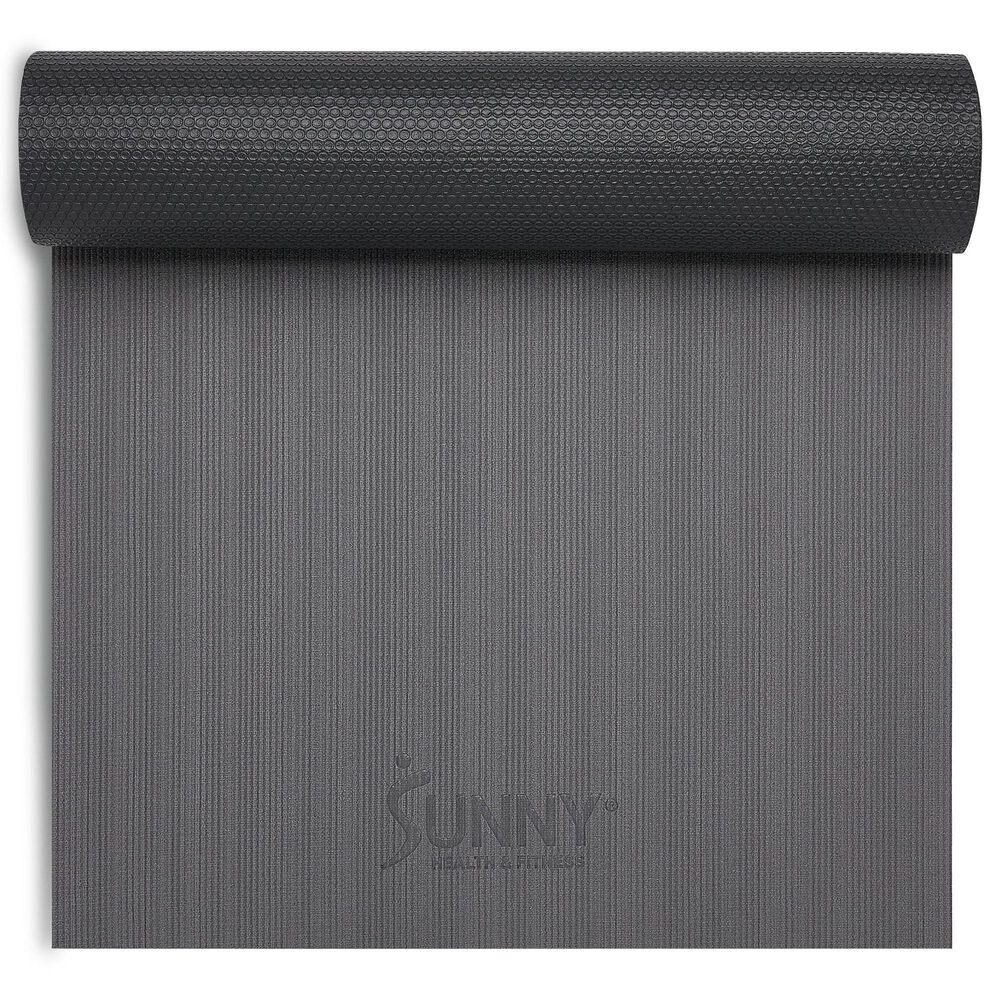 Sunny Health &amp; Fitness Anti-Slip Dual Color Exercise Yoga Mat in Grey, , large