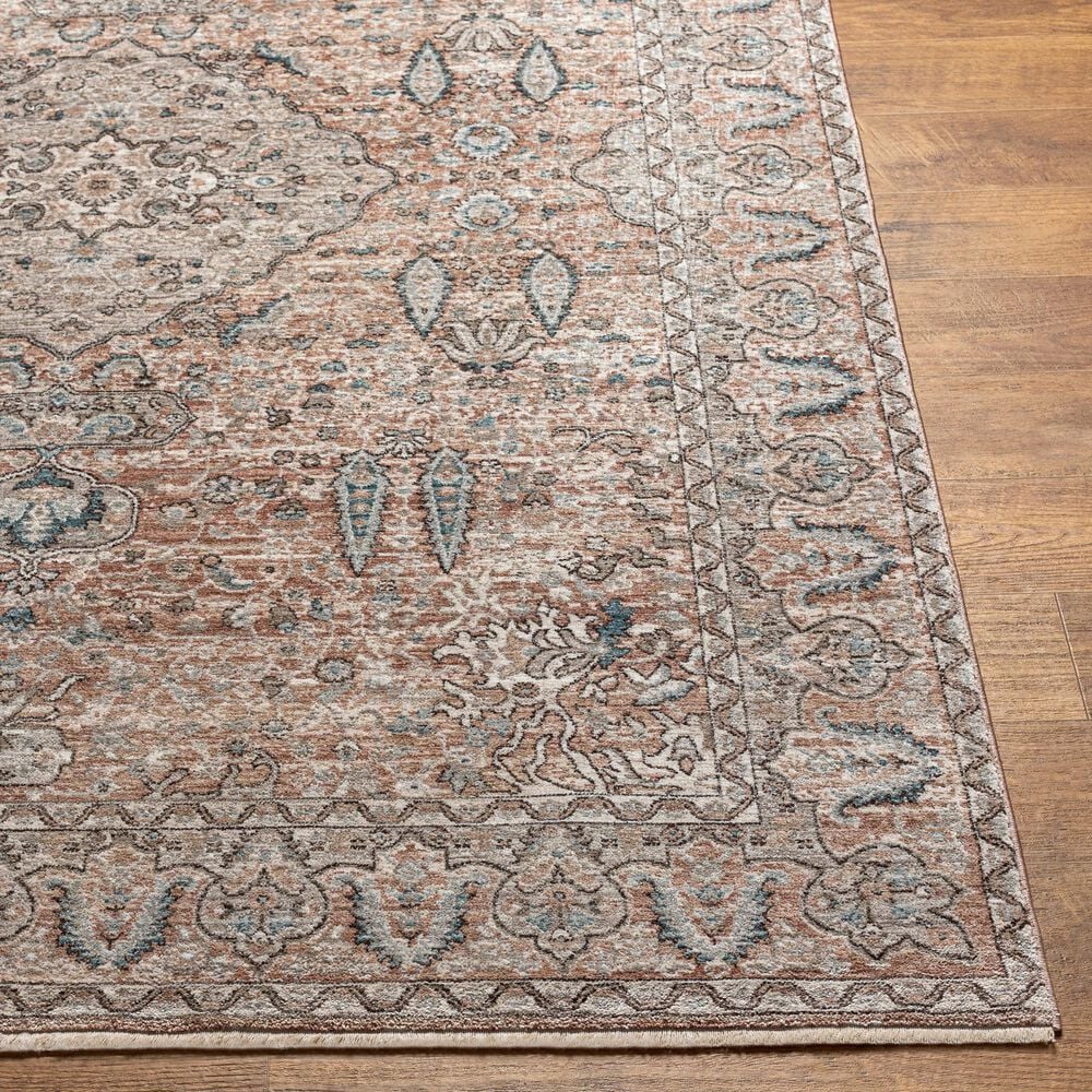 Surya Carlisle Oriental 2&#39;11&quot; x 10&#39; Dusty Pink, Medium Brown, Cream, Pale Blue, Light Sage and Charcoal Runner, , large