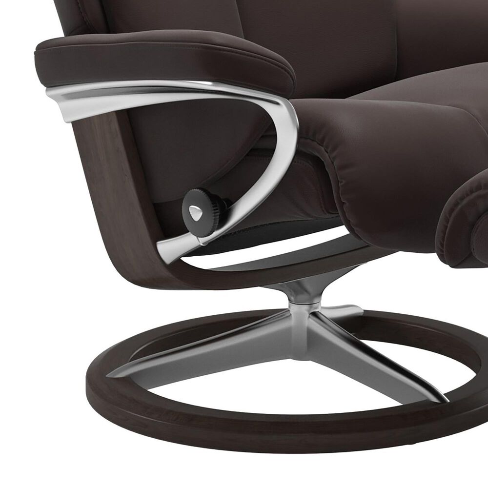 Stressless Admiral Medium Leather Chair and Ottoman Set in Paloma Chocolate, , large