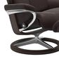 Stressless Admiral Medium Leather Chair and Ottoman Set in Paloma Chocolate, , large