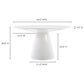 Moe"s Home Collection Otago 54" Round Dining Table in White - Table Only, , large