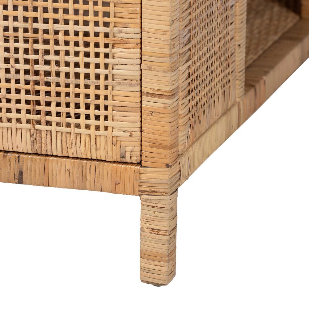 Baxton Studio Kalimantan Square Coffee Table in Light Honey, , large