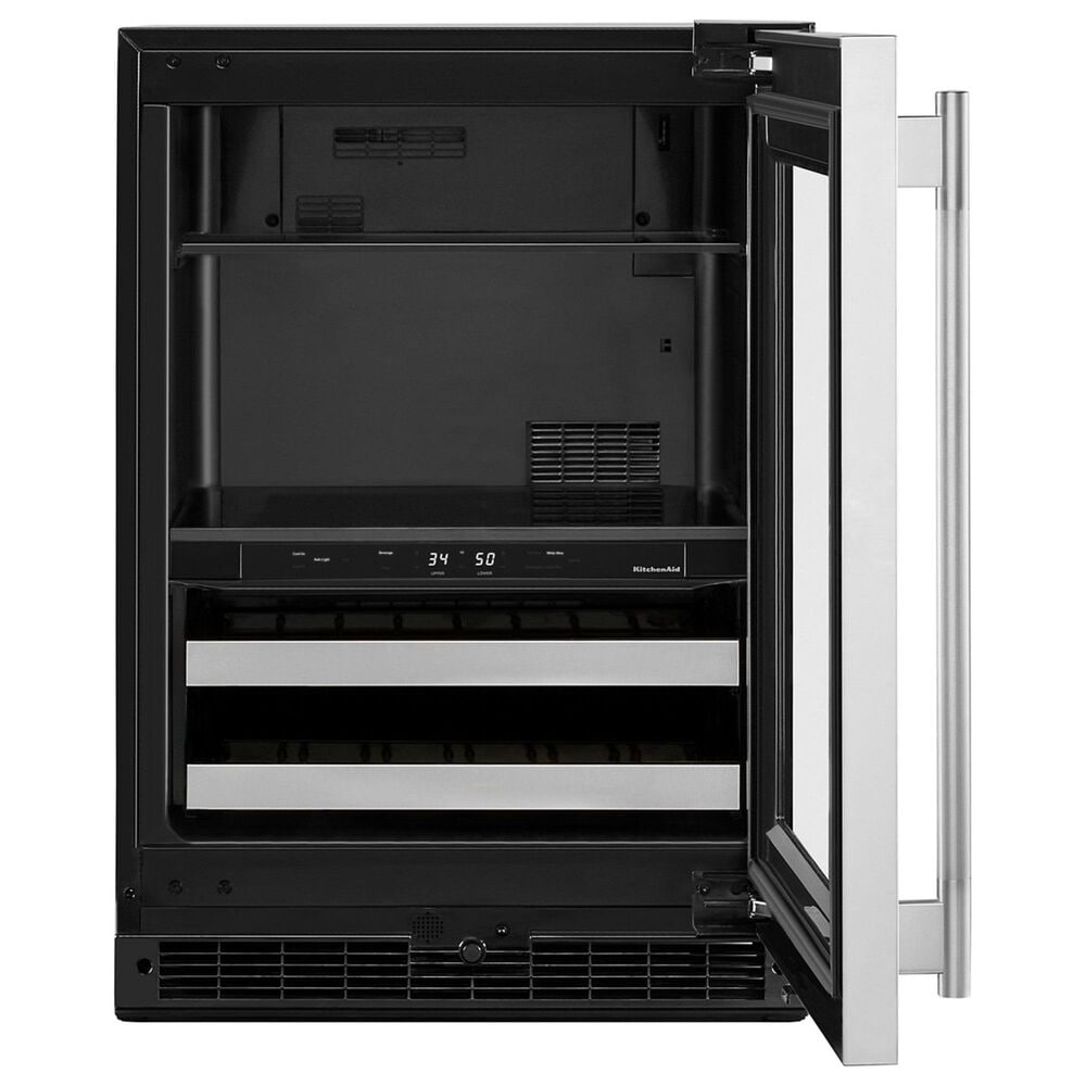 KitchenAid 4.8 Cu. Ft. Right Hinge Beverage Center with Metal Front Racks in Black and Stainless Steel, , large