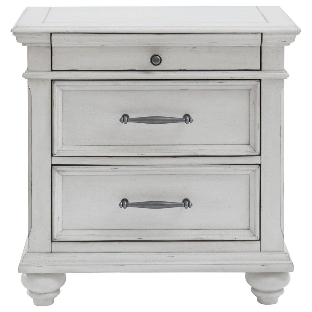 Ashley Kanwyn 3-Piece Queen Panel Bed Set with Storage Bench in Whitewash, , large