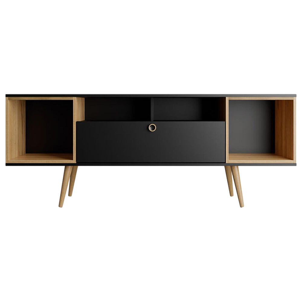 Dayton Theodore 62.99&quot; TV Stand in Black/Cinnamon, , large