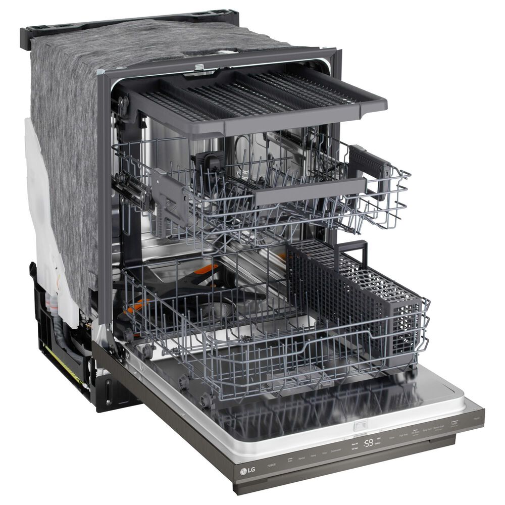 LG 24" Built-In Bar Handle Dishwasher with SteamAssist in Black Stainless Steel, , large