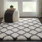 Nourison Luxe Shag LXS02 9" x 12" Ivory and Charcoal Area Rug, , large