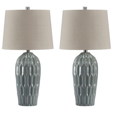 Ashley Hadbury Table Lamp in Pale Blue and Teal (Set of 2), , large