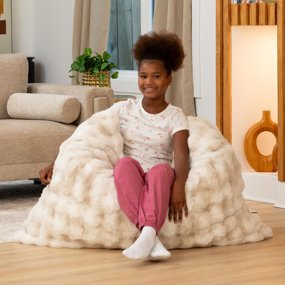Jaxx Saxx Jr CrashPuff Floor Pillow Lounger in Phantom Cream, , large