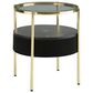 Ashley Nedman Accent End Table with Speaker in Black and Gold, , large