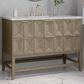 James Martin Emmeline 48" Single Bathroom Vanity in Pebble Oak with 3 cm Parisien Bleu Quartz Top, Rectangle Sink and FreePower Wireless Charger, , large