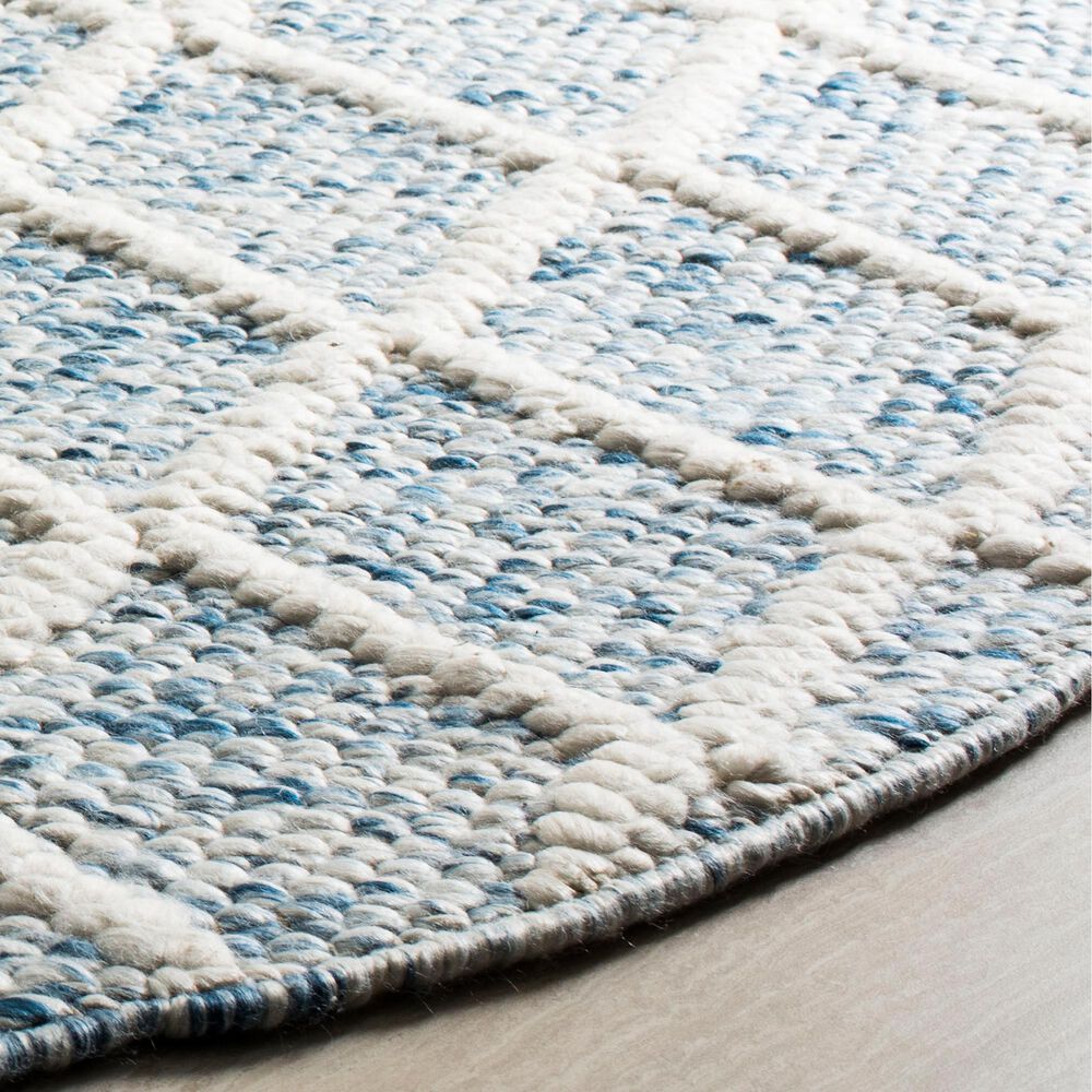 Safavieh Natura NAT711B 6&#39; Round Ivory and Blue Area Rug, , large