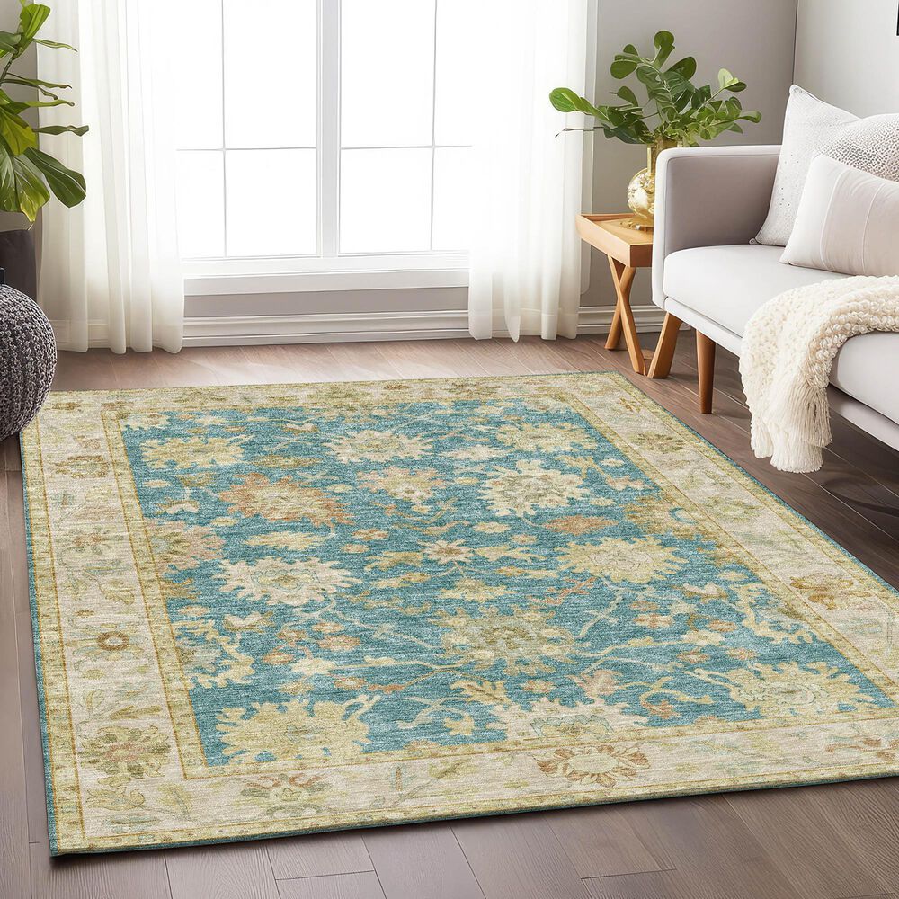 Dalyn Rug Company Hatay HY2 3&#39; x 5&#39; Teal Area Rug, , large