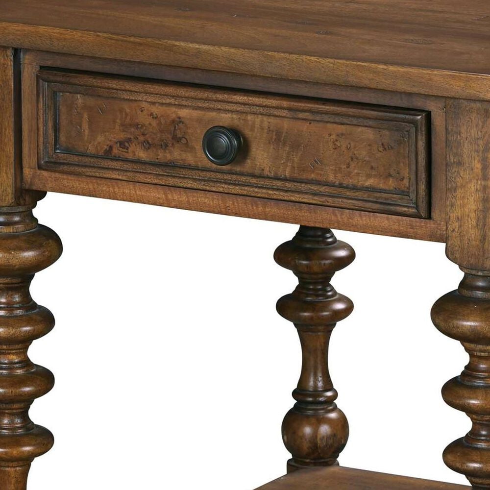 Hekman Fairfax Rectangular End Table with Carved Leg in Chestnut Brown and Black, , large