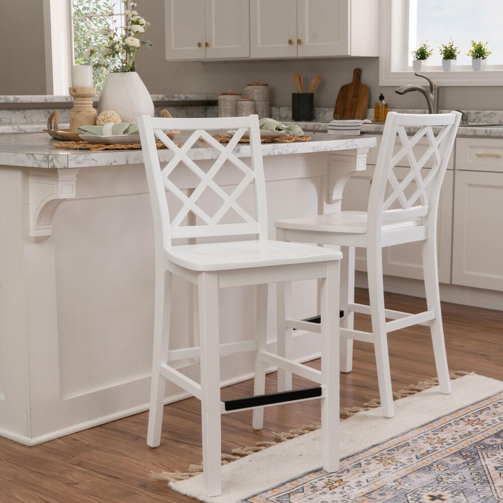 Linon Home Decor Mayfair Counter Stool in White, , large