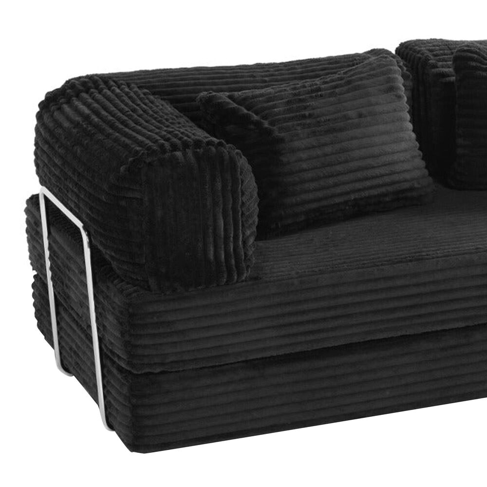 Jaxx Unsofa Stationary Loveseat in Black, , large