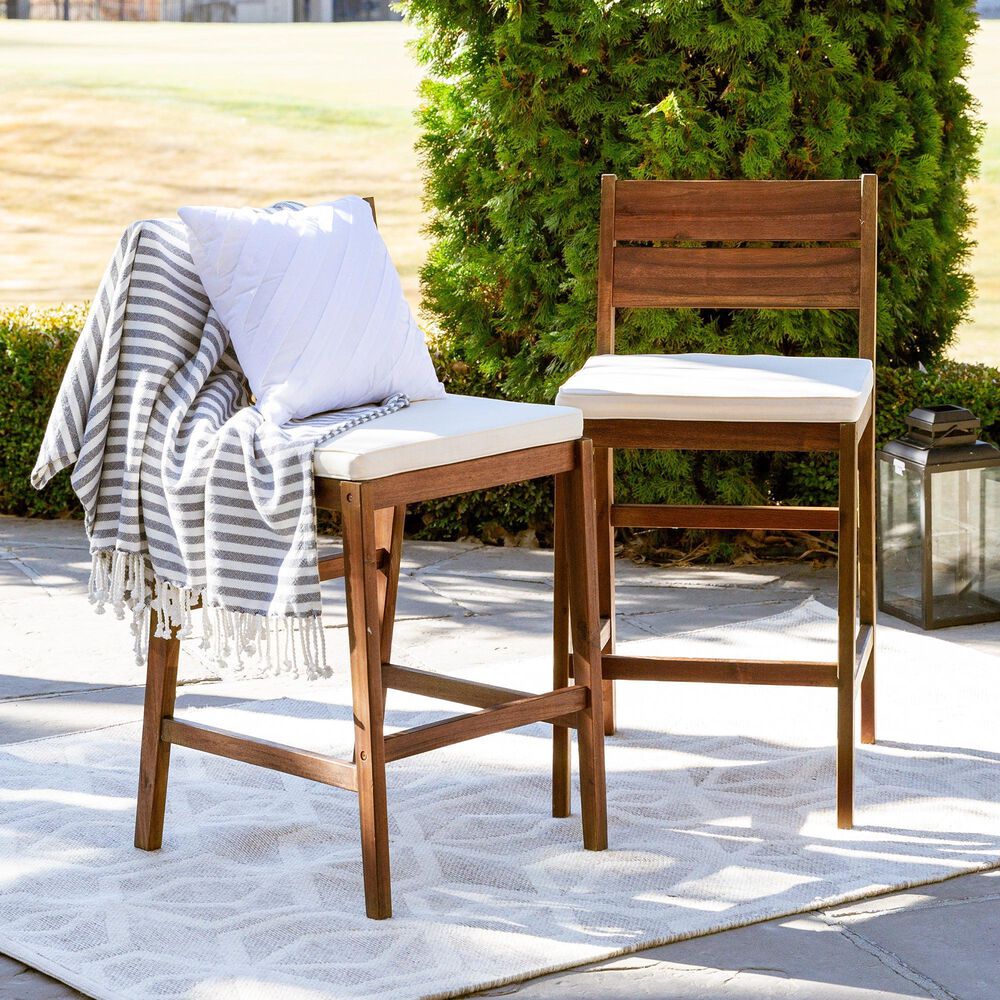 Walker Edison Patio Barstool in Dark Brown &#40;Set of 2&#41;, , large