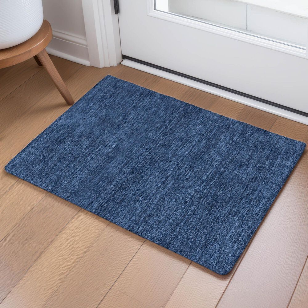 Dalyn Rug Company Soft Essentials Solid Navy 1'8" x 2'6" Area Rug, , large