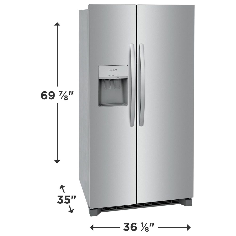 Frigidaire 4-Piece Kitchen Package with 25.6 Cu. Ft. 36" Standard Depth Refrigerator, 30" Electric Range, 1.8 Cu. Ft. Over-The-Range Microwave, 24 in. Built-In Dishwasher in Stainless Steel, , large