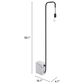Zuo Modern Lancia Floor Lamp in Black and White Marble, , large