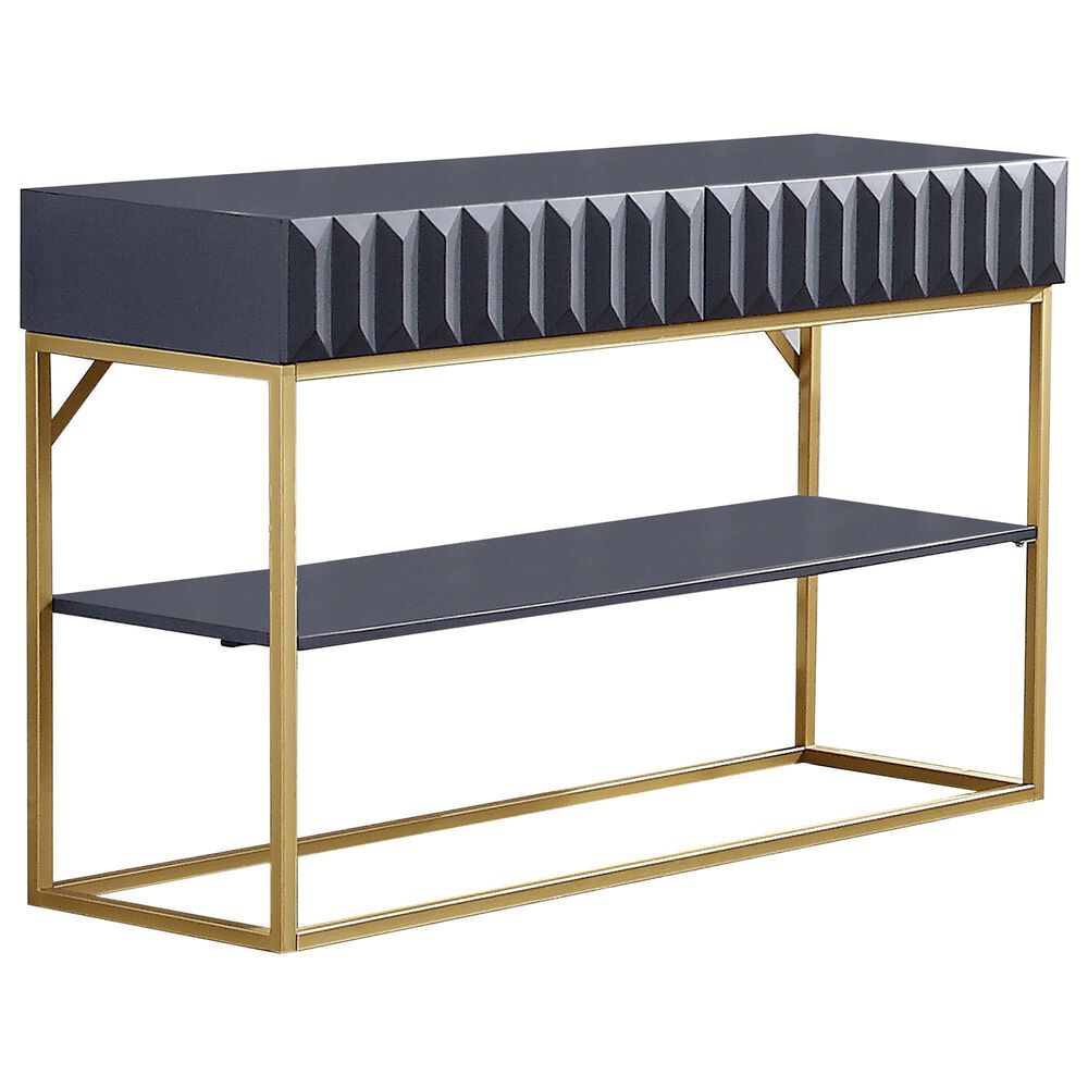 Furniture of America Ismael Console Table in Antique Blue and Gold, , large