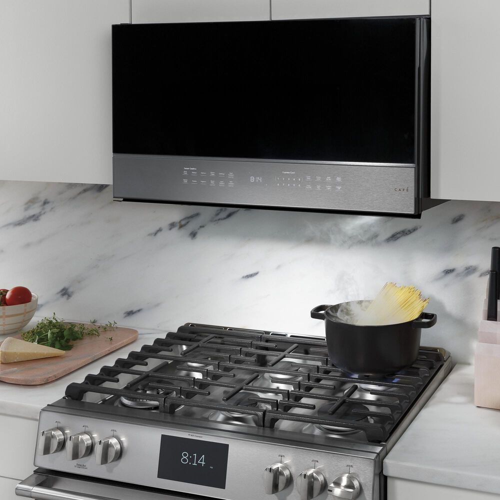 Cafe 2.1 Cu. Ft. Smart Over-the-Range Microwave Oven in Platinum, , large