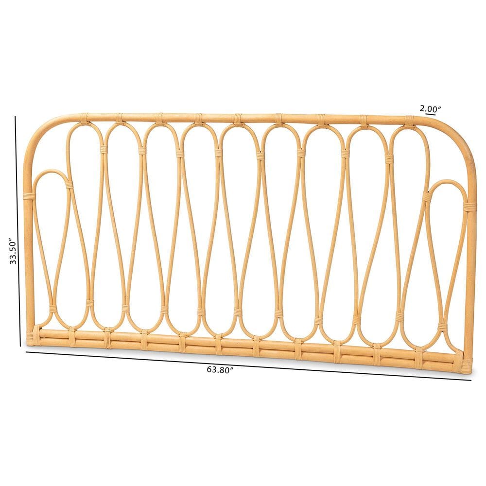 Baxton Studio Carrick Queen Headboard in Natural Brown, , large