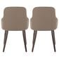 LumiSource York Side Chair with Brown Faux Leather Cushion in Dark Walnut (Set of 2), , large