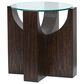 Nicolette Home Beckham Round End Table in Rustic Tavern and Clear, , large