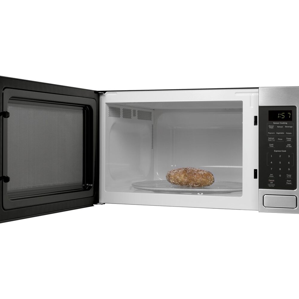 GE Appliances 1.6 Cu. Ft. Countertop Microwave Oven with Sensor Cooking Controls in Stainless Steel, , large