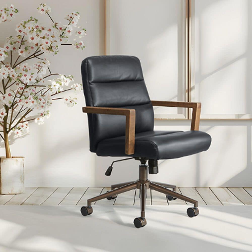 OSP Home Woodlands Desk Chair in Black, , large