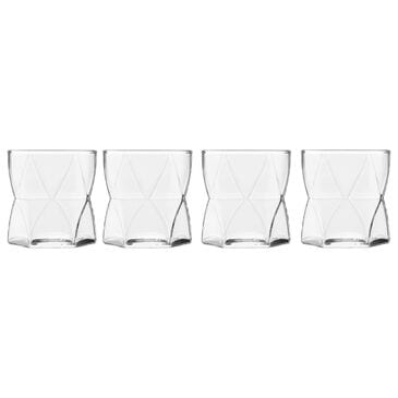 Libbey Glass Rhombus 12 Oz Rocks Glass in Clear (Set of 4), , large