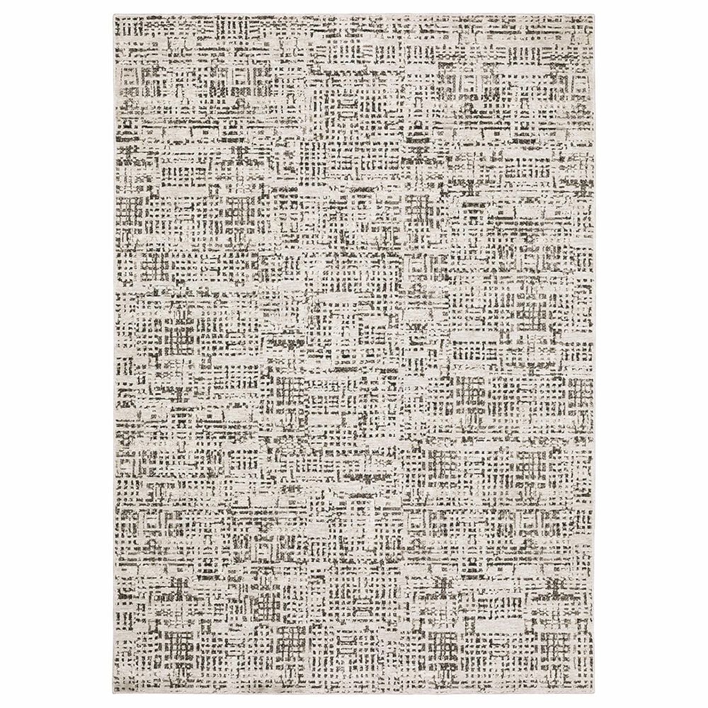 Oriental Weavers Nebulous Geo Abstract 2"3" x 7"6" Ivory Runner, , large