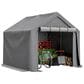 HOMLUX 8" x 8" Outdoor Shelter with Roll-Up Doors in Grey, , large