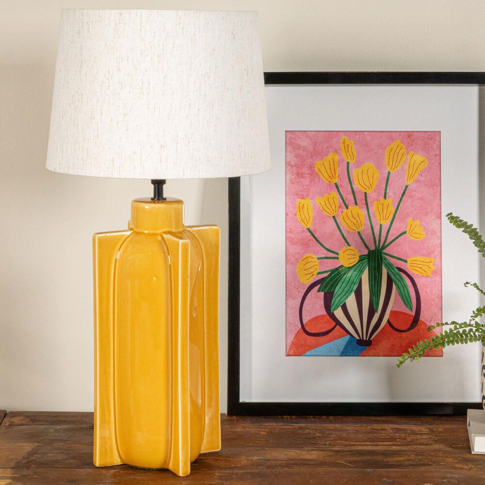 Creative Coop Coraline Table Lamp in Mustard, , large